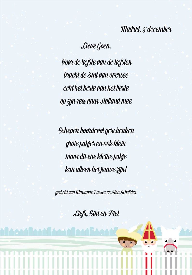 sinterklaasgedicht voor kinderen